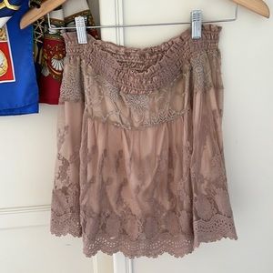 Boutique Vintage Lace Light Pink Paris Mini Skirt